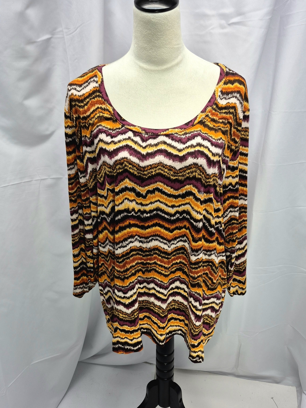 NWOT Cato Chevron Zigzag Knit Top 22/24 Plus Size Boho Casual Chic Fall Fashion